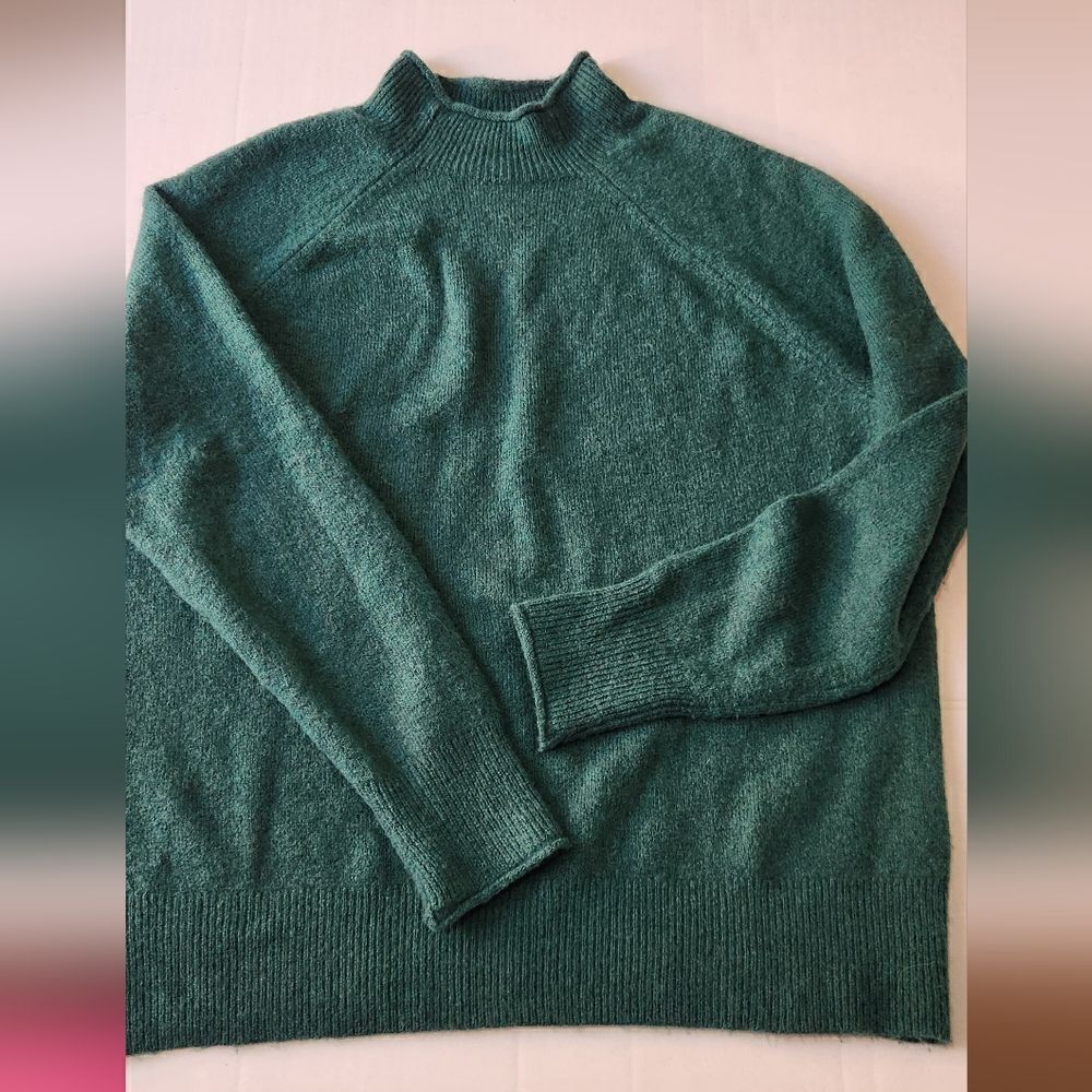 J. Crew Green Turtleneck Sweater
